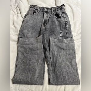 Pacsun Washed Black Ripped Boyfriend Jeans